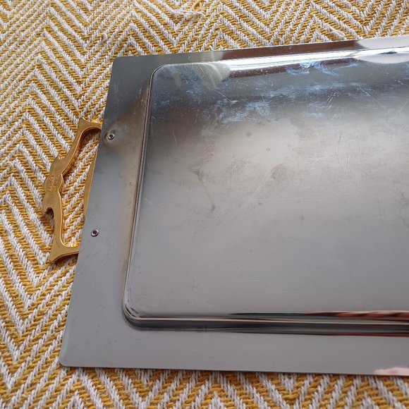 Vintage Kromex Chrome Metal Rectangle Serving Tray - Picture 4 of 7